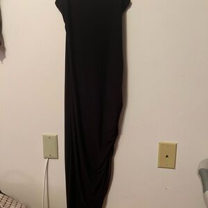 Elegant Black Maxi Dress With Left Slit
